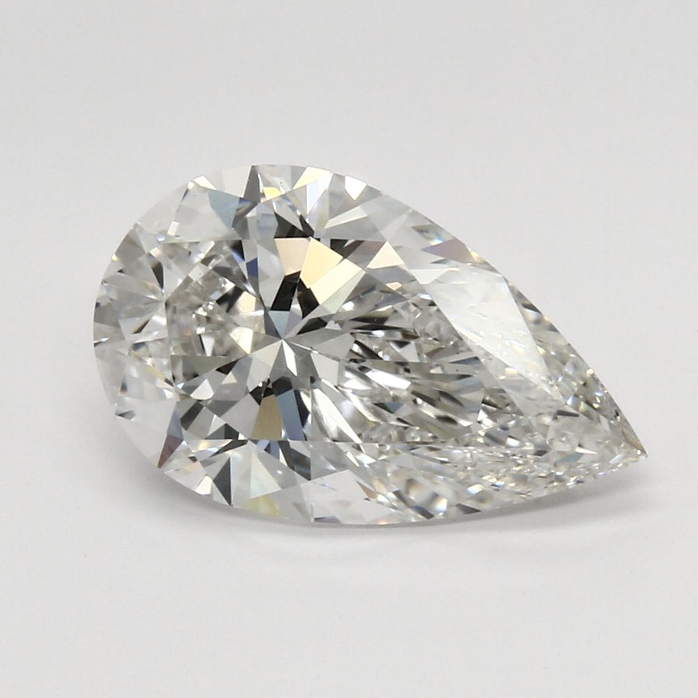3.5 Carat Pear Lab Diamond with  Cut Diamond in 14KT  view 1
