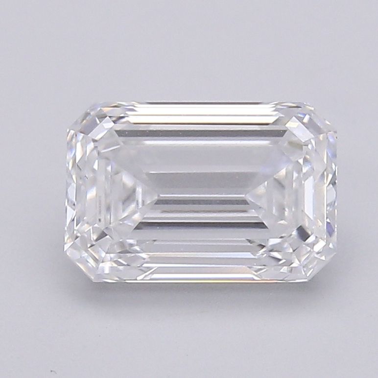 3.99 Carat Emerald Lab Diamond with  Cut Diamond in 14KT  view 1
