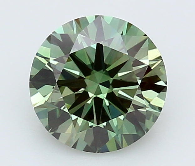 1.5 Carat Round Lab Diamond with  Cut Diamond in 14KT  view 1

