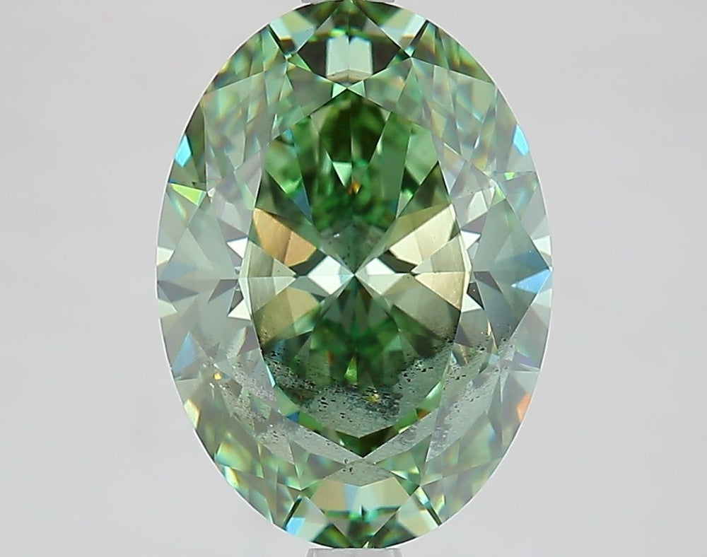 4.11 Carat Oval Lab Diamond with  Cut Diamond in 14KT  view 1
