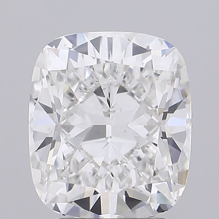 3.42 Carat Cushion Lab Diamond with  Cut Diamond in 14KT  view 1
