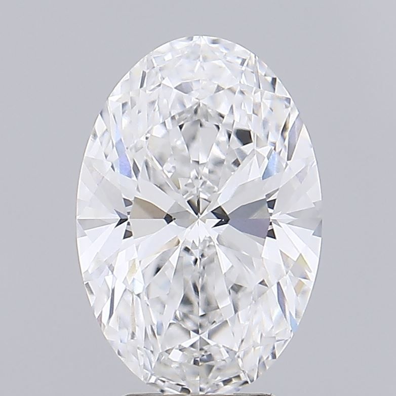 3.51 Carat Oval Lab Diamond with  Cut Diamond in 14KT  view 1
