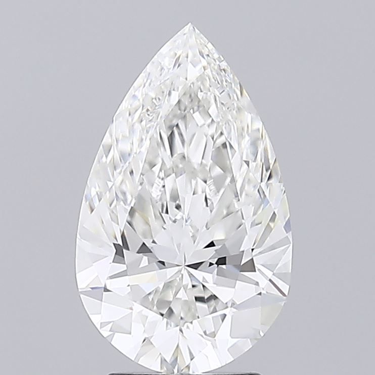 2.71 Carat Pear Lab Diamond with  Cut Diamond in 14KT  view 1
