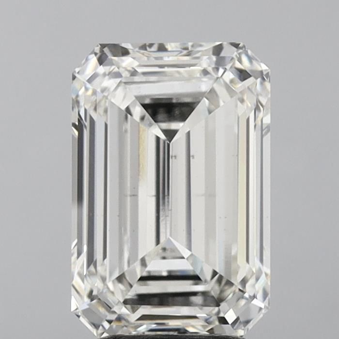 4.02 Carat Emerald Lab Diamond with  Cut Diamond in 14KT  view 1
