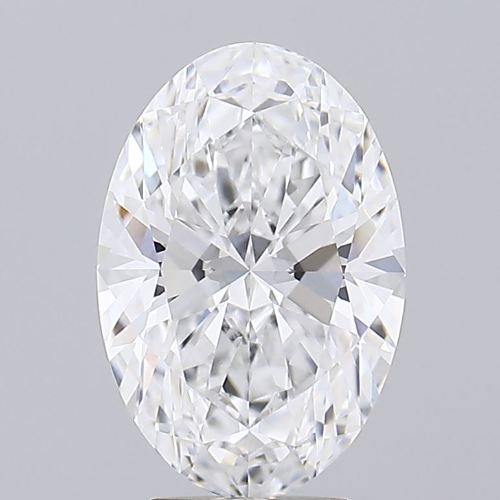 4.02 Carat Oval Lab Diamond with  Cut Diamond in 14KT  view 1

