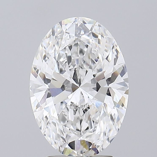 3.52 Carat Oval Lab Diamond with  Cut Diamond in 14KT  view 1

