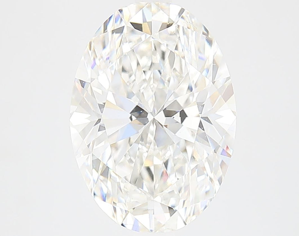 3.76 Carat Oval Lab Diamond with  Cut Diamond in 14KT  view 1
