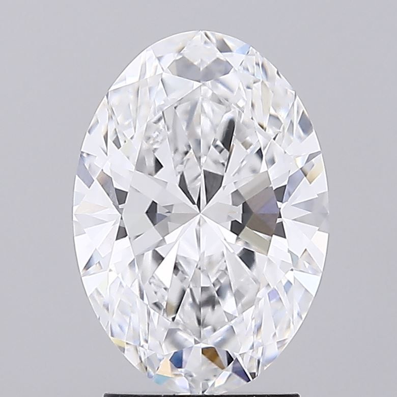 2.7 Carat Oval Lab Diamond with  Cut Diamond in 14KT  view 1
