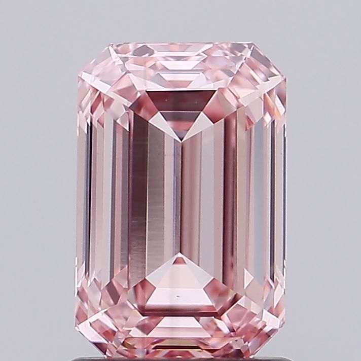 1.7 Carat Emerald Lab Diamond with  Cut Diamond in 14KT  view 1
