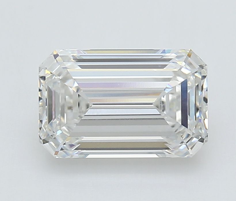 2.51 Carat Emerald Lab Diamond with  Cut Diamond in 14KT  view 1
