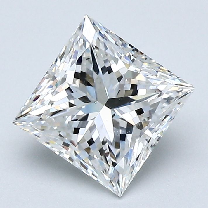 1.51 Carat Princess Natural Diamond with  Cut Diamond in 14KT  view 1
