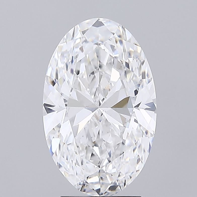 3.8 Carat Oval Lab Diamond with  Cut Diamond in 14KT  view 1
