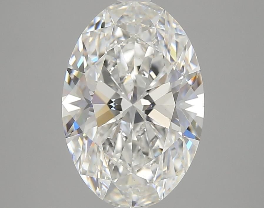 3.22 Carat Oval Lab Diamond with  Cut Diamond in 14KT  view 1
