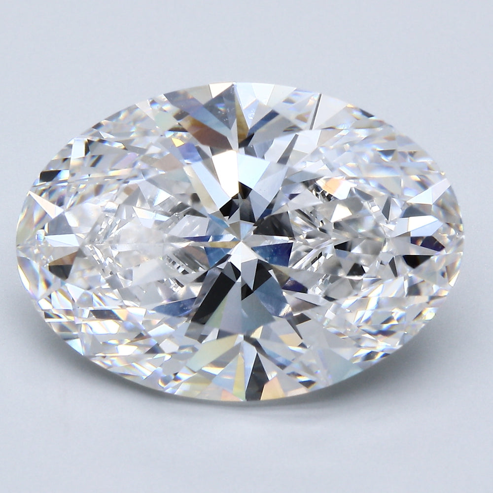 13.19 Carat Oval Lab Diamond with  Cut Diamond in 14KT  view 1
