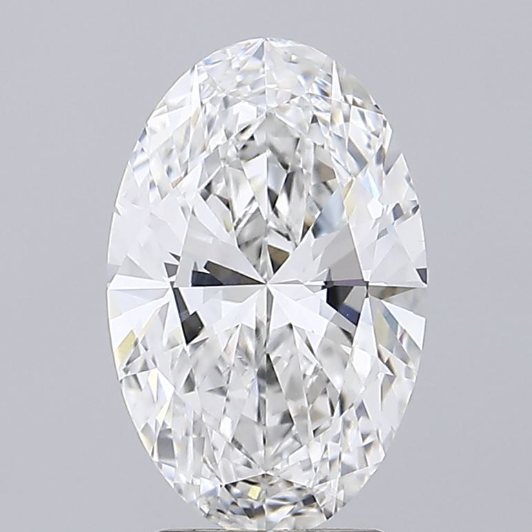 2.92 Carat Oval Lab Diamond with  Cut Diamond in 14KT  view 1
