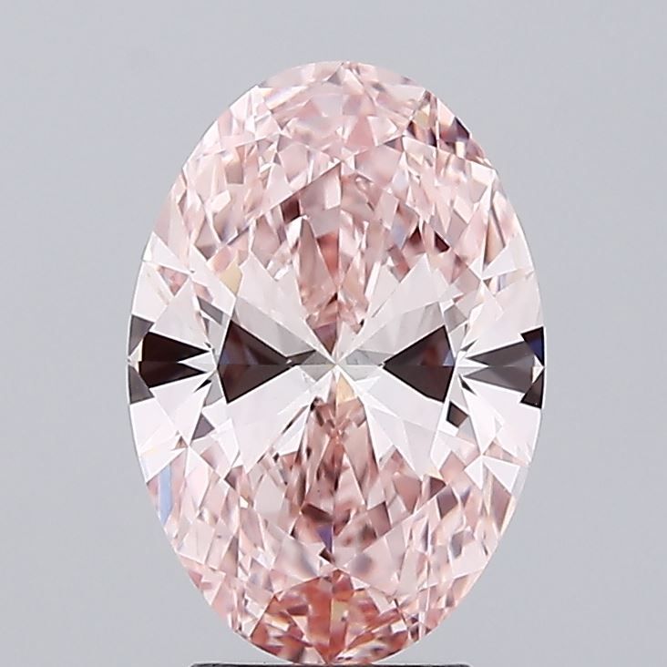 3.31 Carat Oval Lab Diamond with  Cut Diamond in 14KT  view 1

