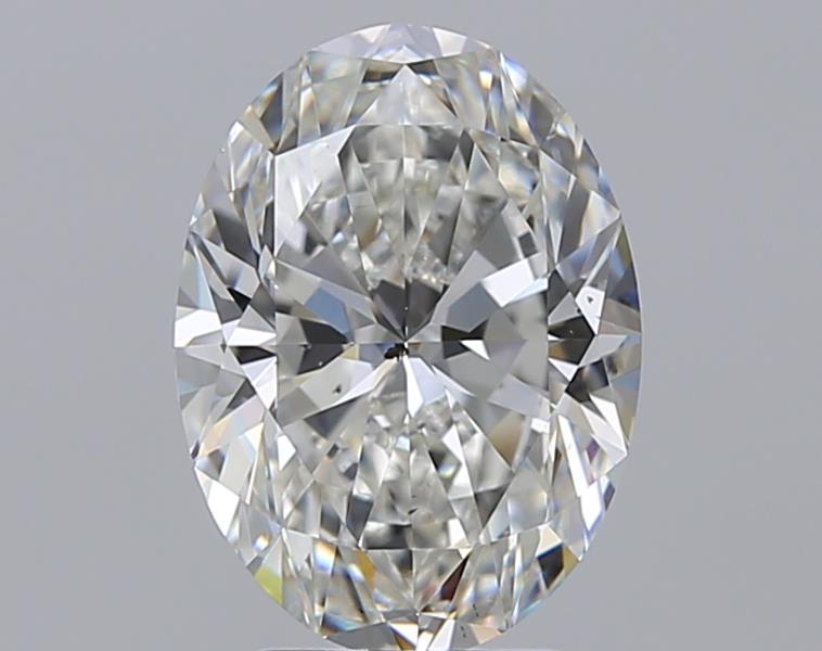 3.2 Carat Oval Natural Diamond with  Cut Diamond in 14KT  view 1
