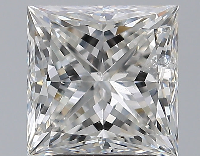 3.01 Carat Princess Natural Diamond with  Cut Diamond in 14KT  view 1
