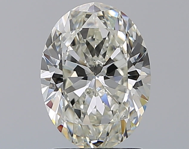 2.01 Carat Oval Natural Diamond with  Cut Diamond in 14KT  view 1
