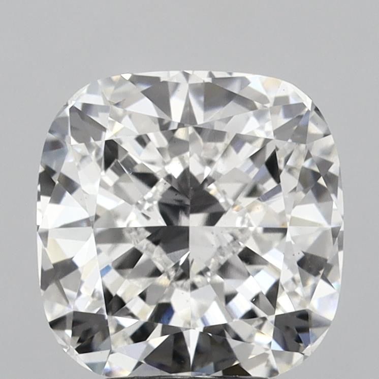 4.01 Carat Cushion Lab Diamond with  Cut Diamond in 14KT  view 1
