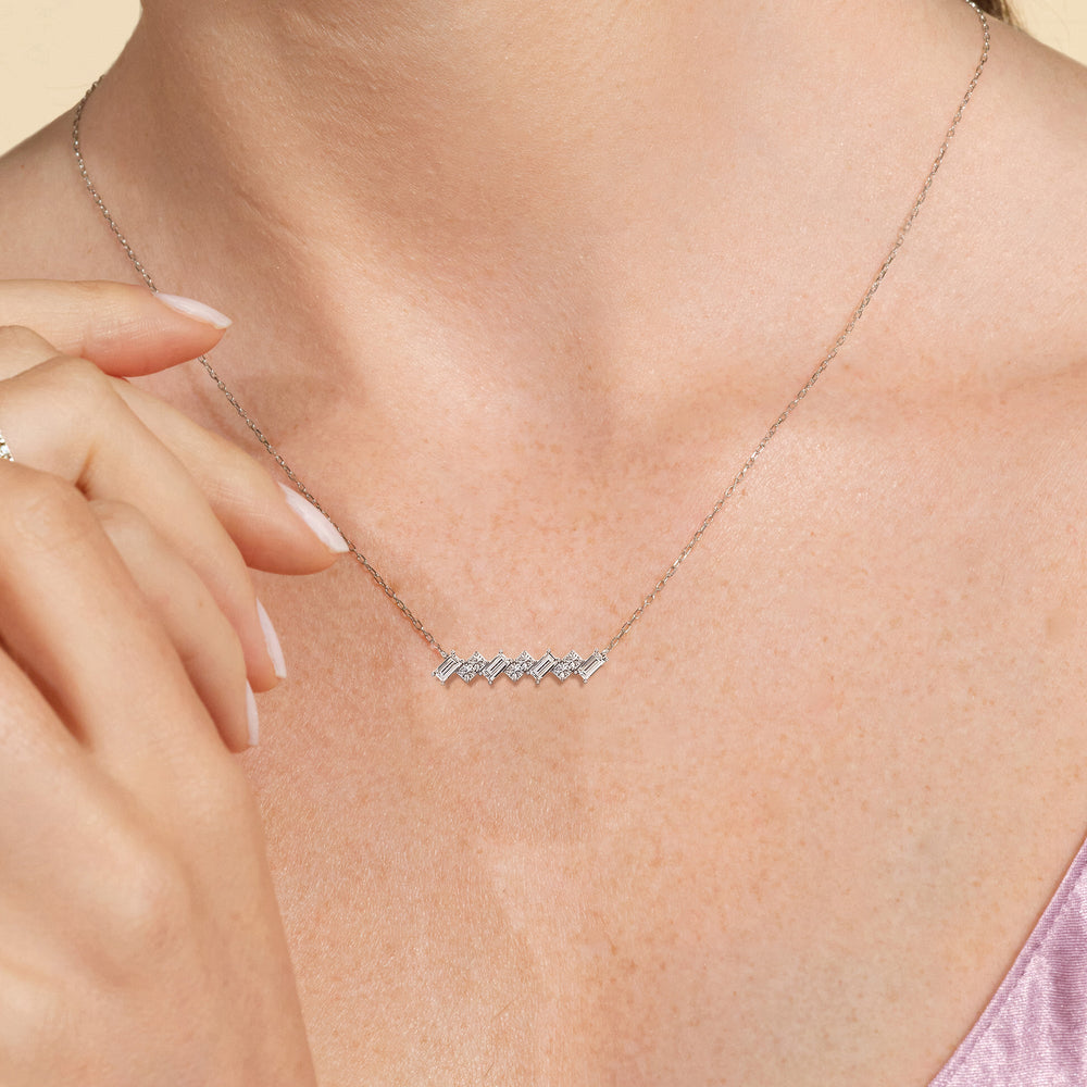 The Demi Necklace with 18K Rose Gold Vermeil / Lab / 1/2 Cut Diamond in 14KT 18K Rose Gold Vermeil / Lab / 1/2 view 2
