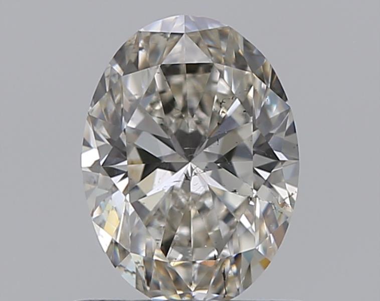 0.7 Carat Oval Natural Diamond with  Cut Diamond in 14KT  view 1
