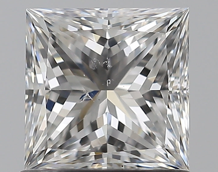 1.01 Carat Princess Natural Diamond with  Cut Diamond in 14KT  view 1
