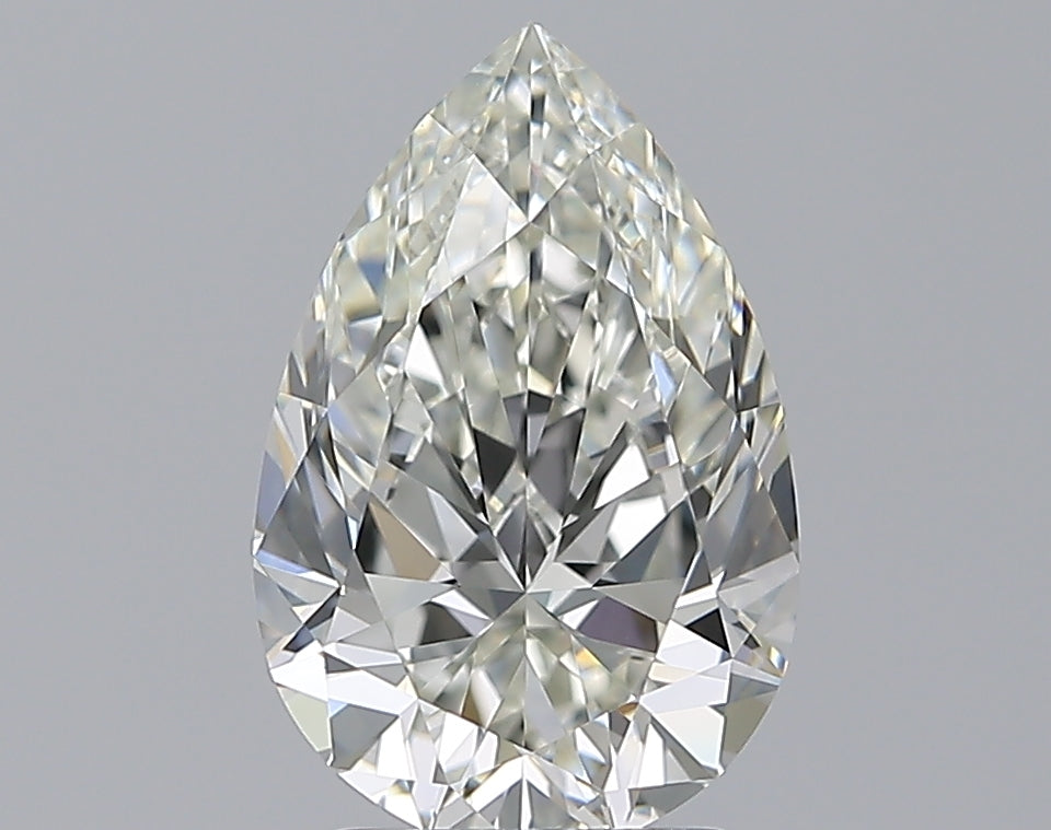 2.18 Carat Pear Natural Diamond with  Cut Diamond in 14KT  view 1
