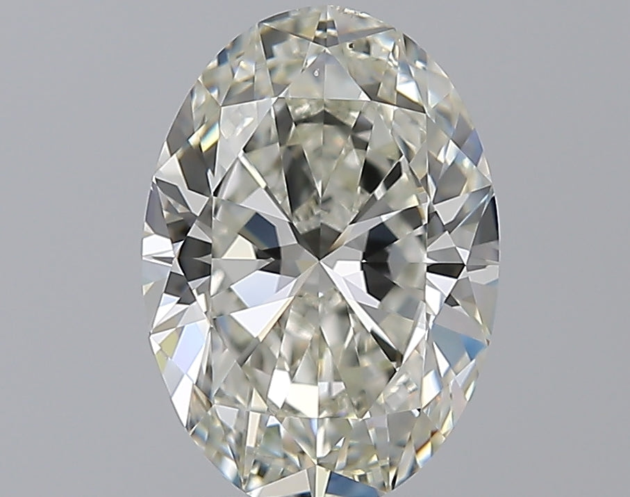 2.7 Carat Oval Natural Diamond with  Cut Diamond in 14KT  view 1
