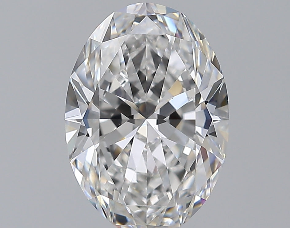 2.61 Carat Oval Natural Diamond with  Cut Diamond in 14KT  view 1
