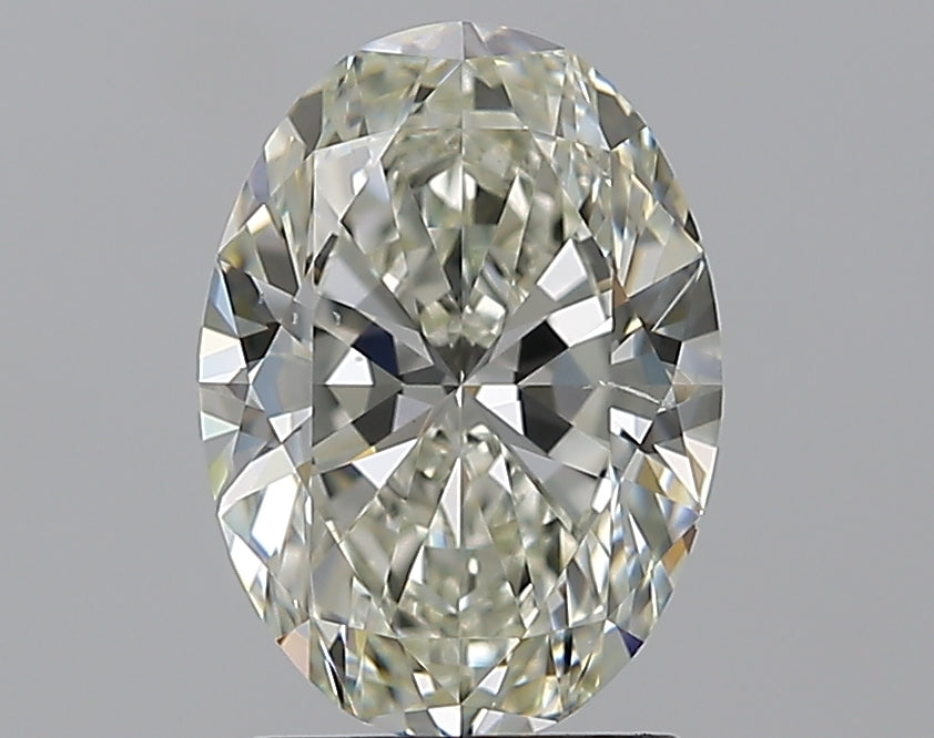 2.01 Carat Oval Natural Diamond with  Cut Diamond in 14KT  view 1
