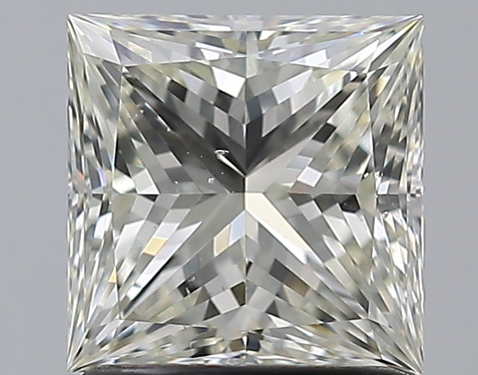 1.43 Carat Princess Natural Diamond with  Cut Diamond in 14KT  view 1
