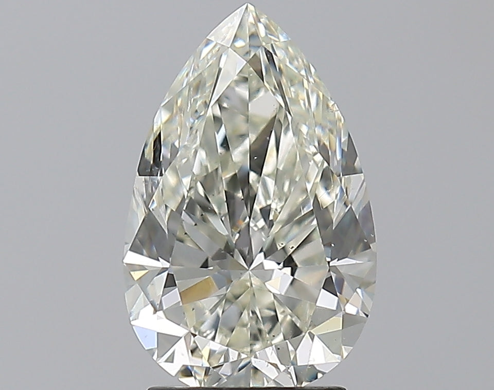2.53 Carat Pear Natural Diamond with  Cut Diamond in 14KT  view 1

