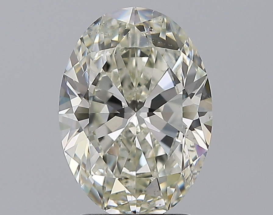 2.6 Carat Oval Natural Diamond with  Cut Diamond in 14KT  view 1
