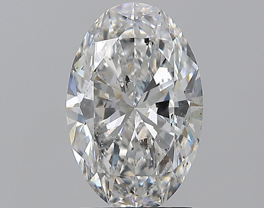 2.01 Carat Oval Natural Diamond with  Cut Diamond in 14KT  view 1

