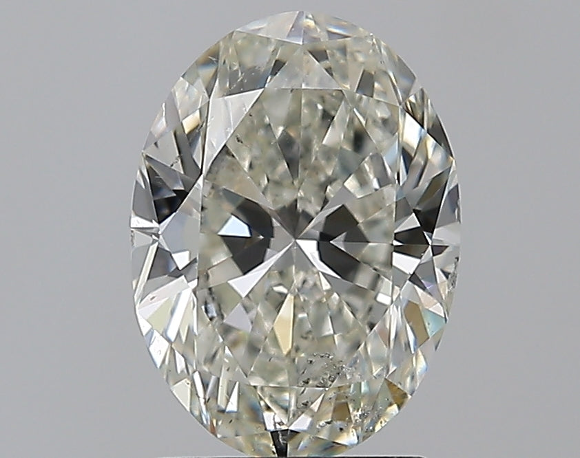 2.01 Carat Oval Natural Diamond with  Cut Diamond in 14KT  view 1
