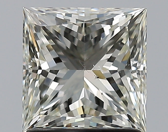 1.51 Carat Princess Natural Diamond with  Cut Diamond in 14KT  view 1
