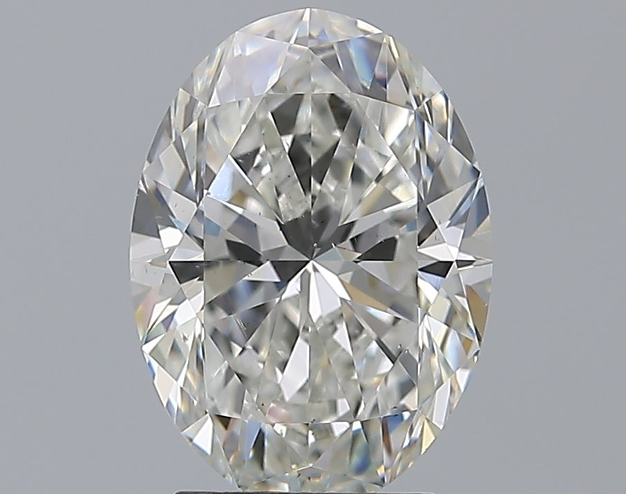 3.01 Carat Oval Natural Diamond with  Cut Diamond in 14KT  view 1
