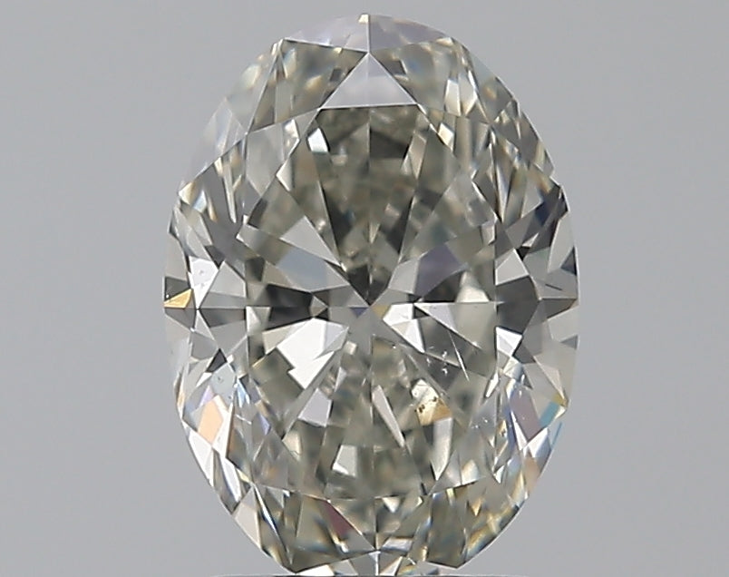 1.7 Carat Oval Natural Diamond with  Cut Diamond in 14KT  view 1

