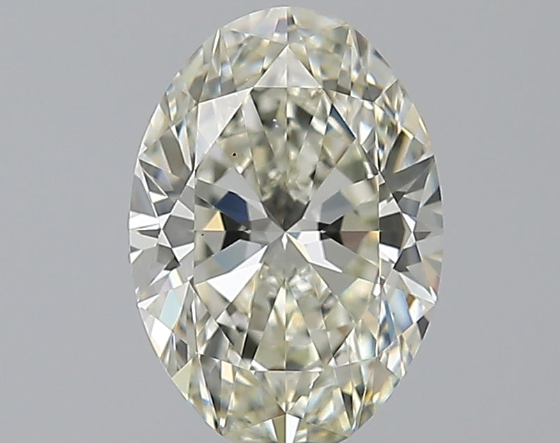 1.8 Carat Oval Natural Diamond with  Cut Diamond in 14KT  view 1
