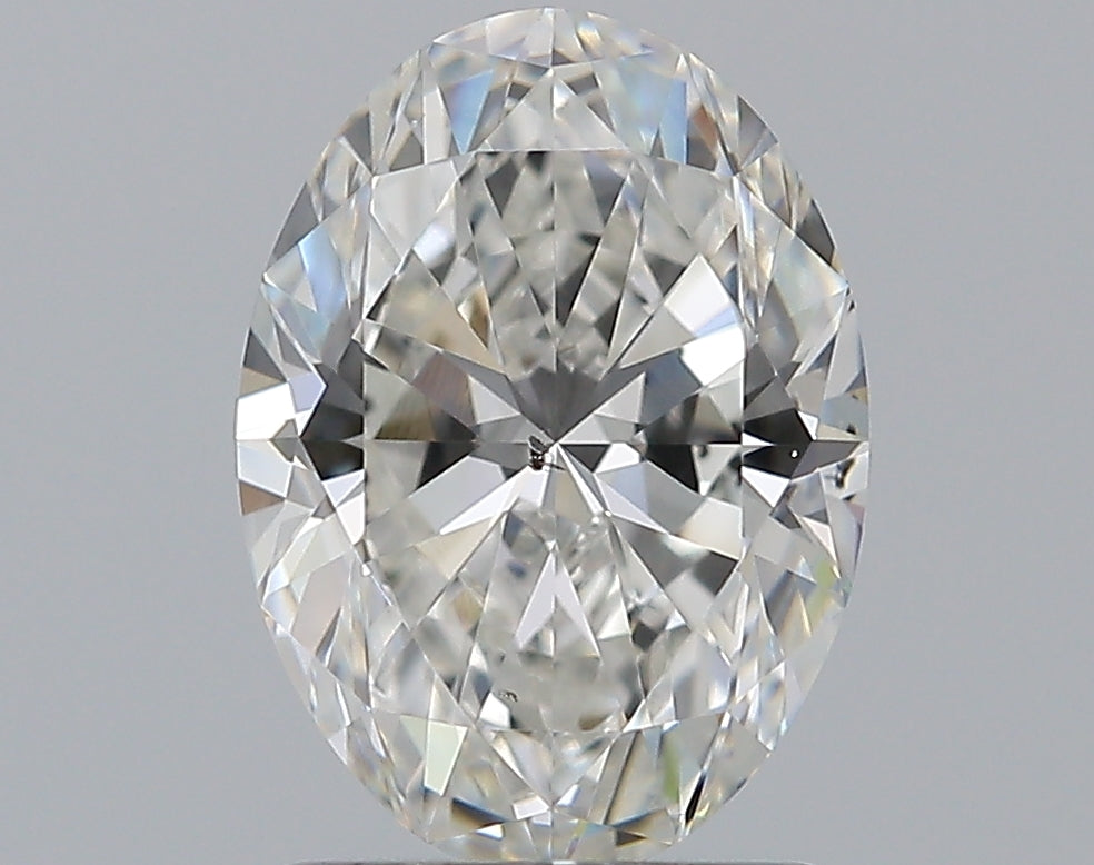 1.51 Carat Oval Natural Diamond with  Cut Diamond in 14KT  view 1
