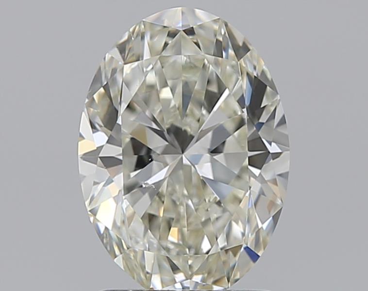 1.51 Carat Oval Natural Diamond with  Cut Diamond in 14KT  view 1
