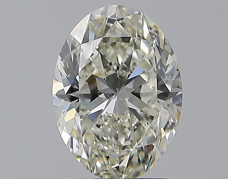 1.9 Carat Oval Natural Diamond with  Cut Diamond in 14KT  view 1
