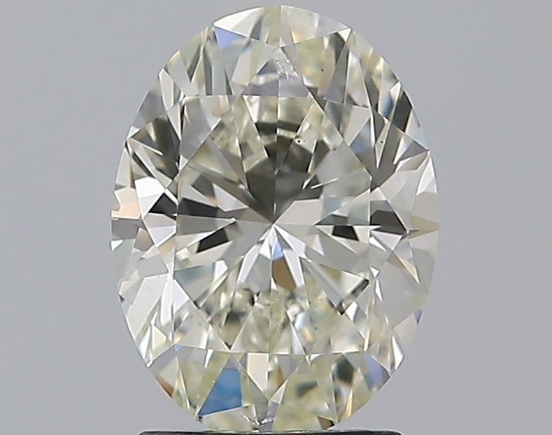 2.01 Carat Oval Natural Diamond with  Cut Diamond in 14KT  view 1
