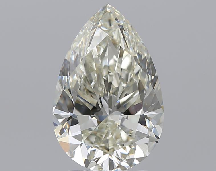 2.51 Carat Pear Natural Diamond with  Cut Diamond in 14KT  view 1
