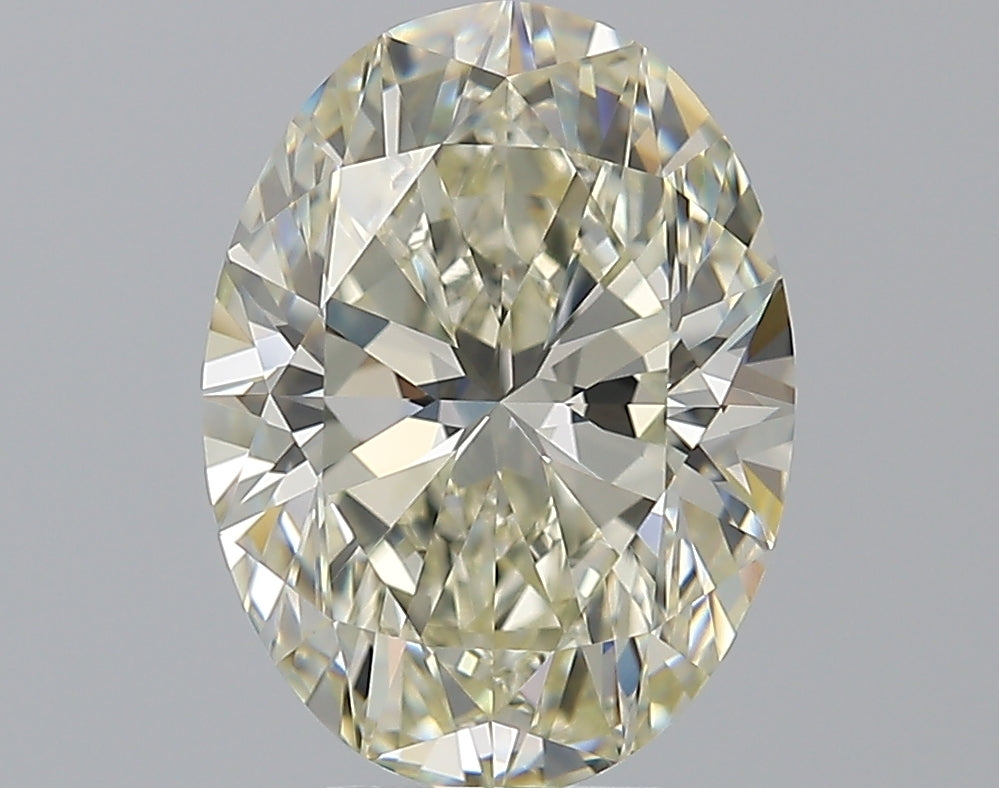 4.01 Carat Oval Natural Diamond with  Cut Diamond in 14KT  view 1

