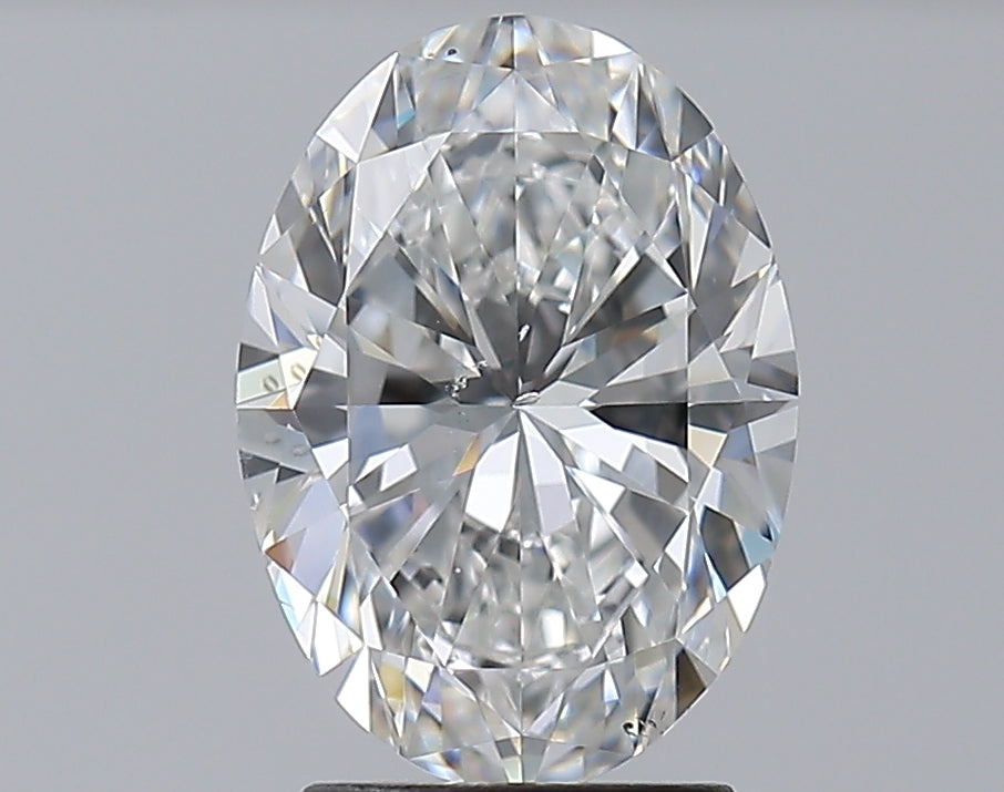 2.5 Carat Oval Natural Diamond with  Cut Diamond in 14KT  view 1
