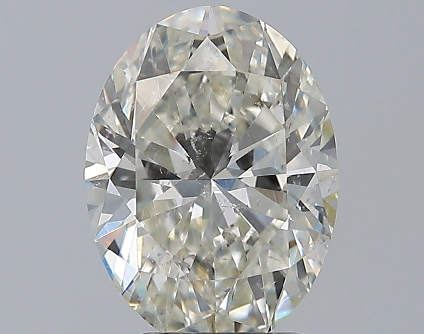 2.5 Carat Oval Natural Diamond with  Cut Diamond in 14KT  view 1
