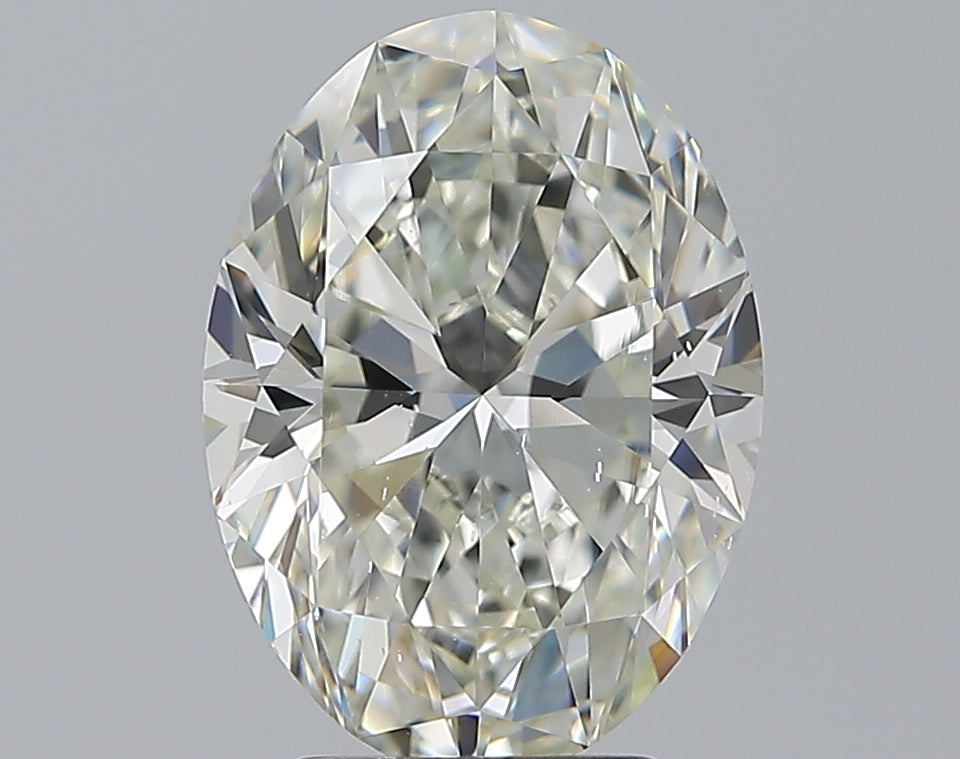3.02 Carat Oval Natural Diamond with  Cut Diamond in 14KT  view 1
