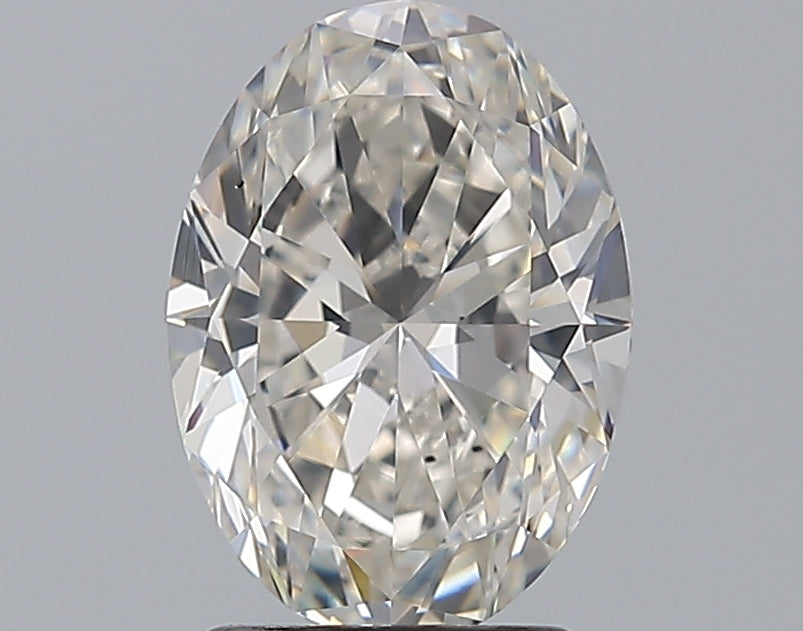 2.01 Carat Oval Natural Diamond with  Cut Diamond in 14KT  view 1
